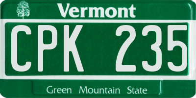 VT license plate CPK235