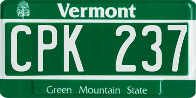VT license plate CPK237