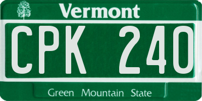 VT license plate CPK240