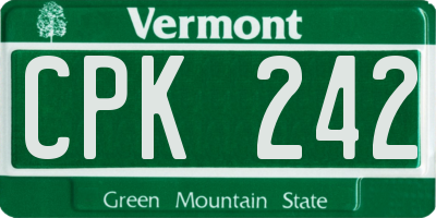 VT license plate CPK242