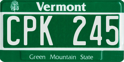 VT license plate CPK245