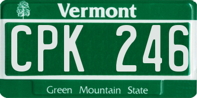 VT license plate CPK246