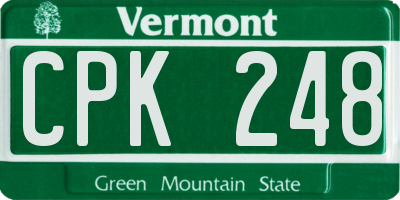 VT license plate CPK248
