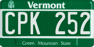 VT license plate CPK252