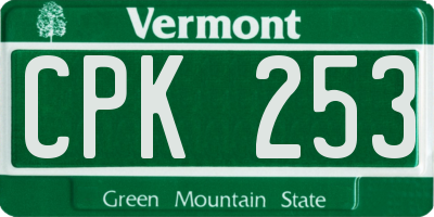 VT license plate CPK253