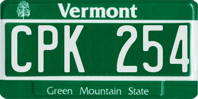 VT license plate CPK254