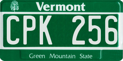 VT license plate CPK256
