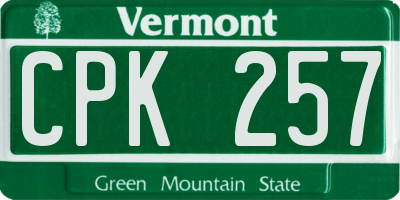 VT license plate CPK257
