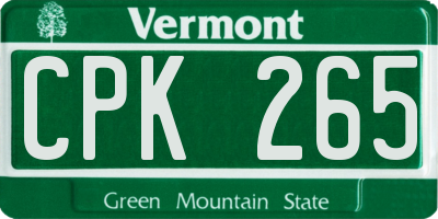 VT license plate CPK265