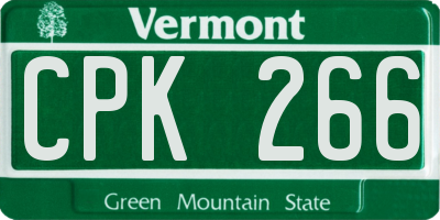 VT license plate CPK266