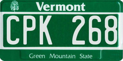 VT license plate CPK268