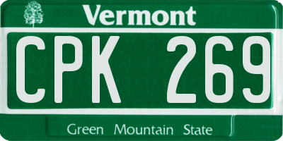 VT license plate CPK269