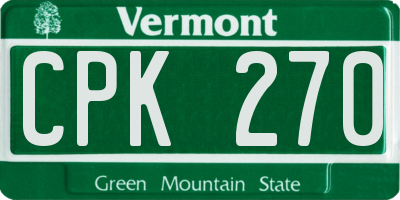 VT license plate CPK270