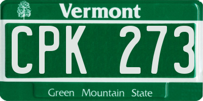 VT license plate CPK273