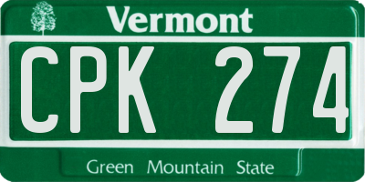 VT license plate CPK274