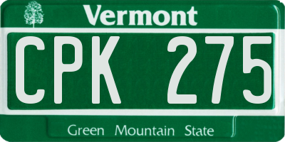 VT license plate CPK275
