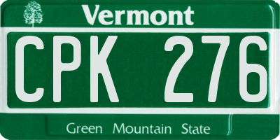 VT license plate CPK276