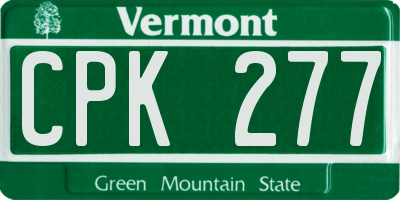 VT license plate CPK277