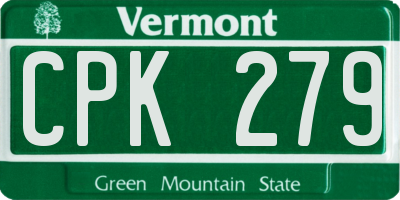 VT license plate CPK279
