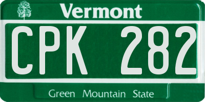 VT license plate CPK282