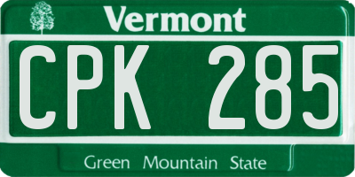 VT license plate CPK285