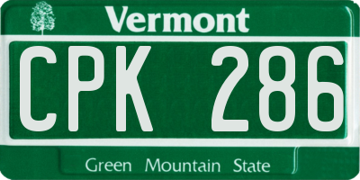 VT license plate CPK286