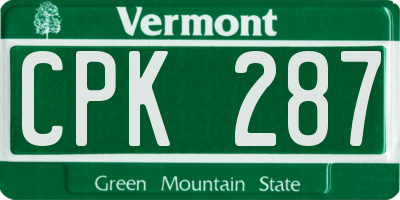VT license plate CPK287