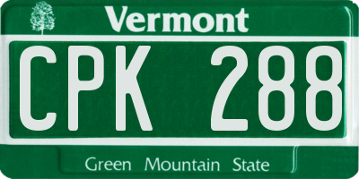 VT license plate CPK288