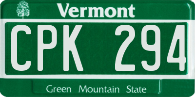VT license plate CPK294