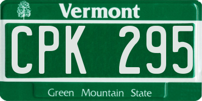 VT license plate CPK295