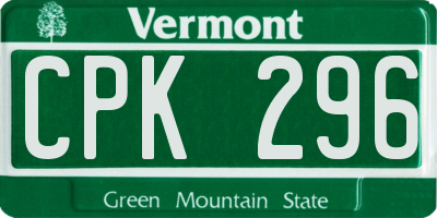 VT license plate CPK296