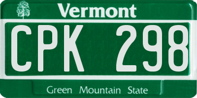 VT license plate CPK298