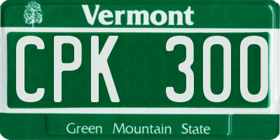 VT license plate CPK300