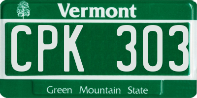 VT license plate CPK303