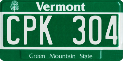VT license plate CPK304