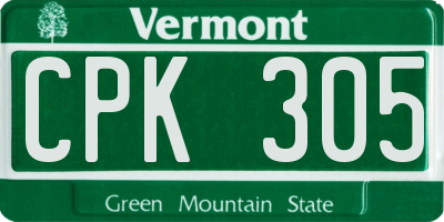 VT license plate CPK305