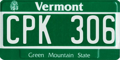 VT license plate CPK306