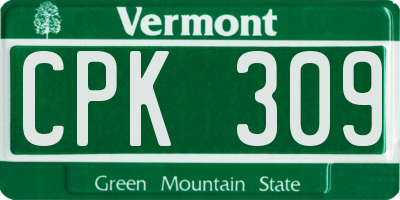 VT license plate CPK309