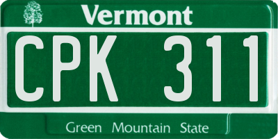VT license plate CPK311