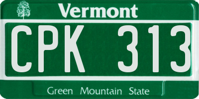 VT license plate CPK313
