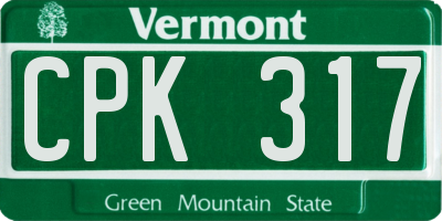 VT license plate CPK317
