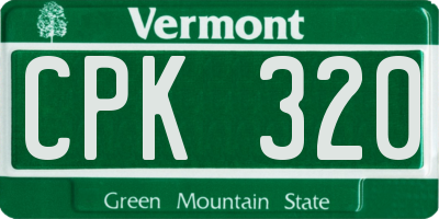 VT license plate CPK320