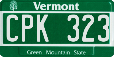 VT license plate CPK323