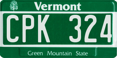 VT license plate CPK324