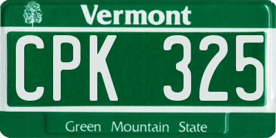 VT license plate CPK325