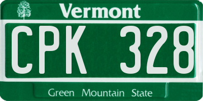 VT license plate CPK328