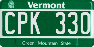 VT license plate CPK330