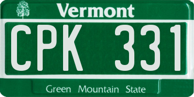VT license plate CPK331