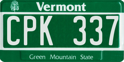 VT license plate CPK337