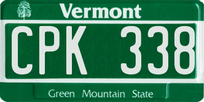 VT license plate CPK338